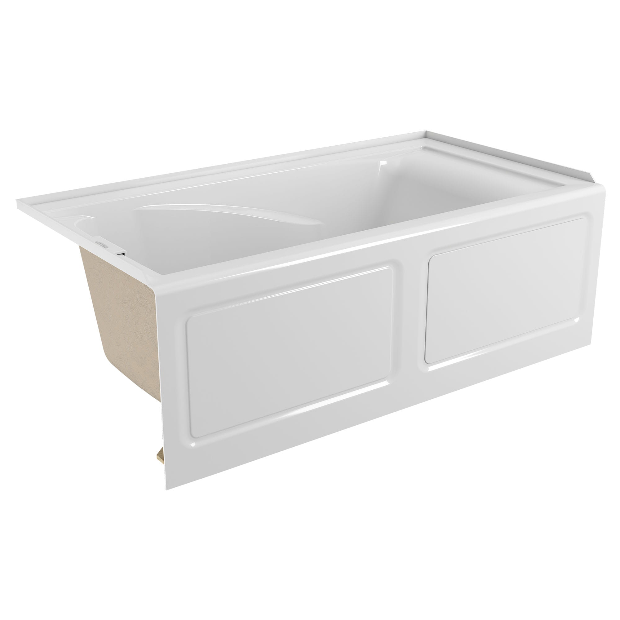 EverClean 60x32-Inch Integral Apron Deep Soak Bathtub with Left-Hand Outlet